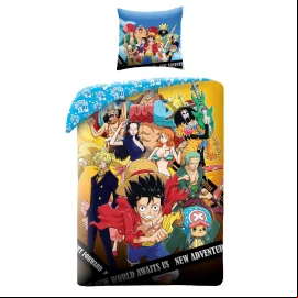 One Piece - Parure de lit en microfibre Luffy et son équipage II (200x140cm + 63x63cm) 
