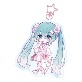 Hatsune Miku porte-clés acrylique Kawaii Summer Time 